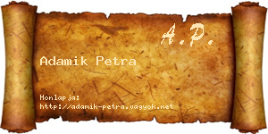 Adamik Petra névjegykártya